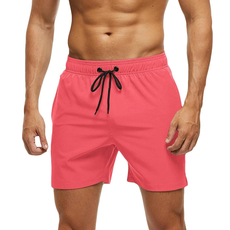 Escatch Brand 2025 Men's Stretch Swim Trunks Quick Dry Beach Shorts With Zipper Pockets and Mesh Lining
