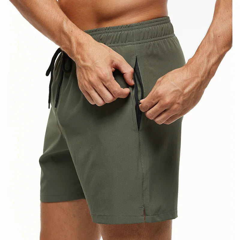 Escatch Brand 2025 Men's Stretch Swim Trunks Quick Dry Beach Shorts With Zipper Pockets and Mesh Lining