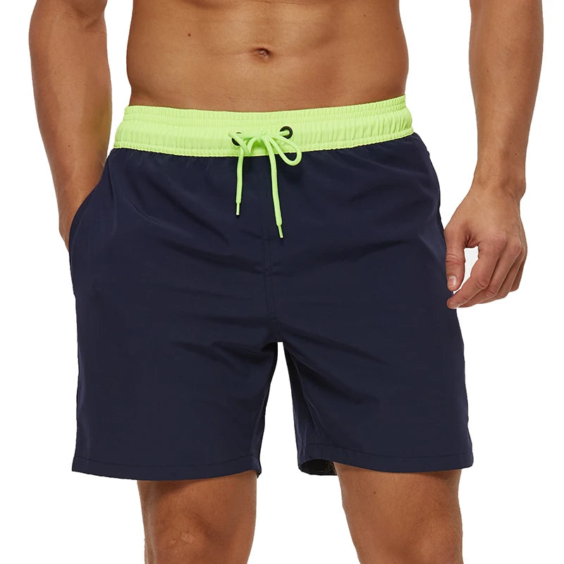 Escatch Brand 2025 Men's Stretch Swim Trunks Quick Dry Beach Shorts With Zipper Pockets and Mesh Lining