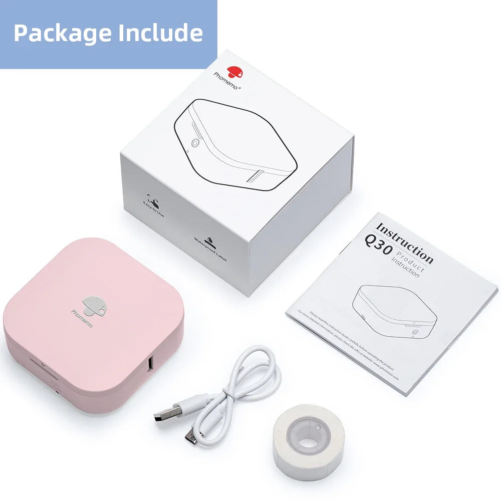 Phomemo Q30 Wireless Label Printer Bluethooth Printer Pocket Thermal Label Sticker Maker Hebrew APP Similar as Niimbot D110 D11