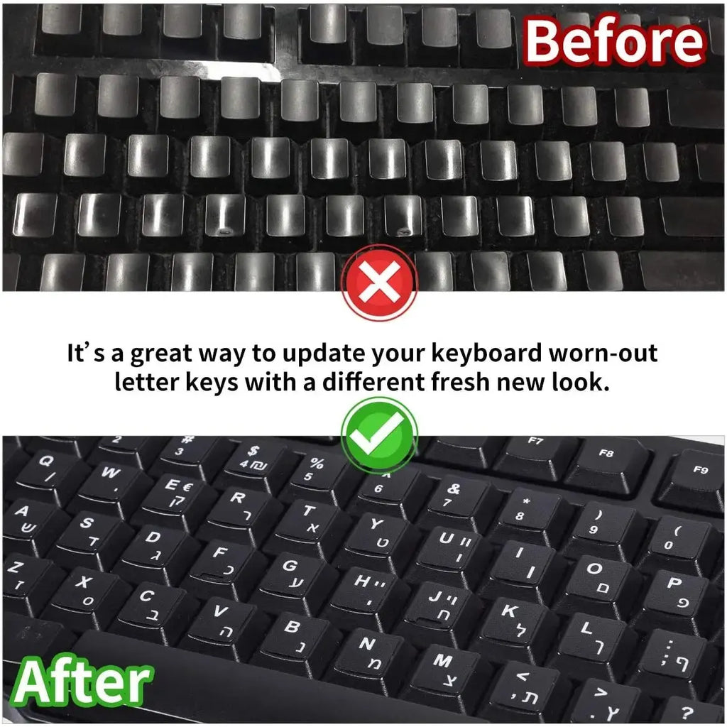 English Spanish Italian Korean Keyboard Stickers Frosted PVC Language Keyboard Sticker For Laptop Desktop PC