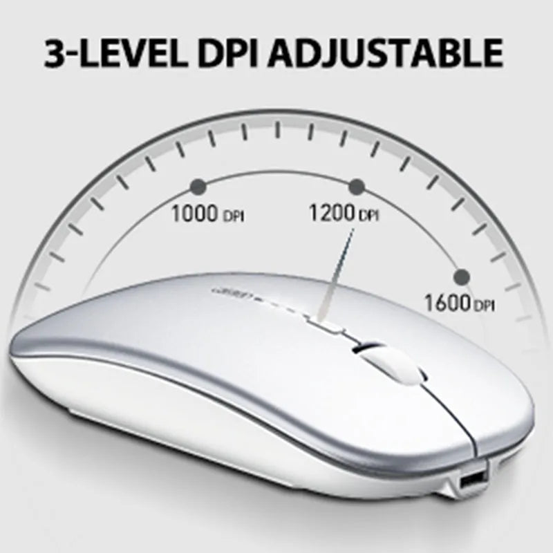 INPHIC M1P Rechargeable Wireless Mouse [Power Display Enhanced Edition] Office Light Sound Laptop Home 2.4G Ultra Thin Portable