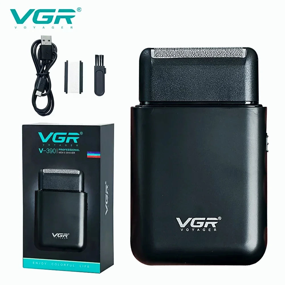 VGR Electric Shaver Professional Shaver Portable Mini Shaving Machine USB Charge Beard Trimmer for Men V 390