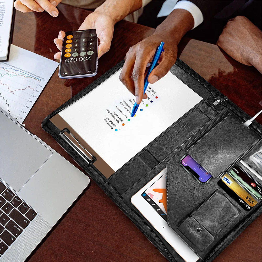 Multifunctional A4 Conference Folder Business Stationery Folder Leather Contract File FoldersTravel Document Folder NEWYES 2024