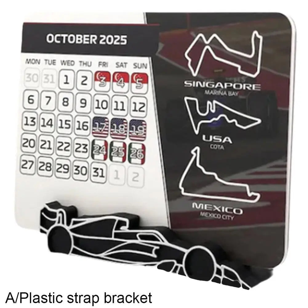 F1 2025 Calendar, Formula 1 Racing Calendar 2025 Desktop Decoration, 2025 Desktop Calendar With F1 Car Stand