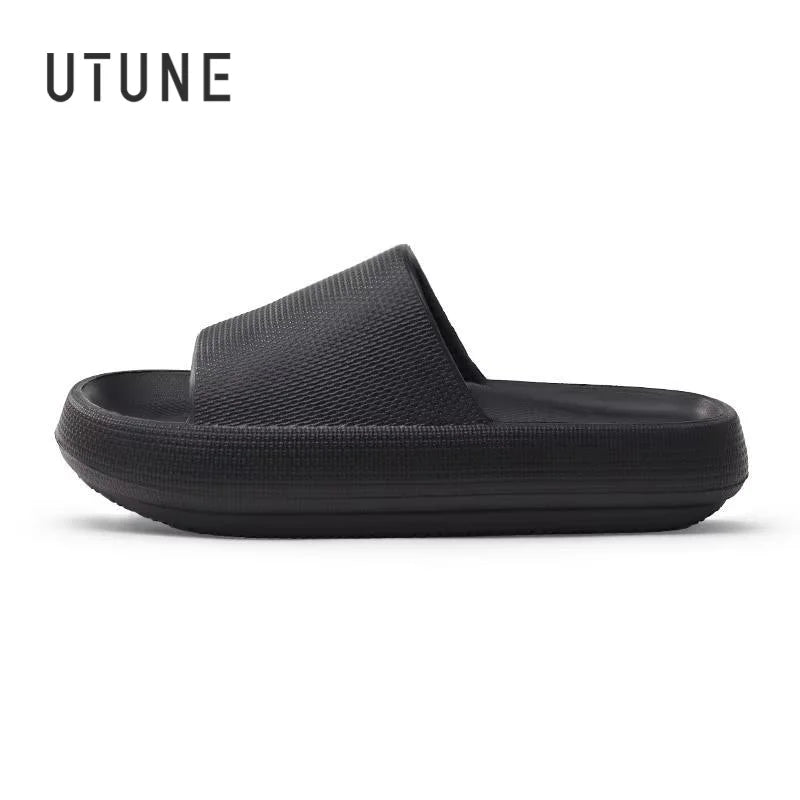 UTUNE 51CM slippers for man Platform House Shoes EVA Soft fashion slides Anti-slip Summer Sandals Women bathroom shoes Shower