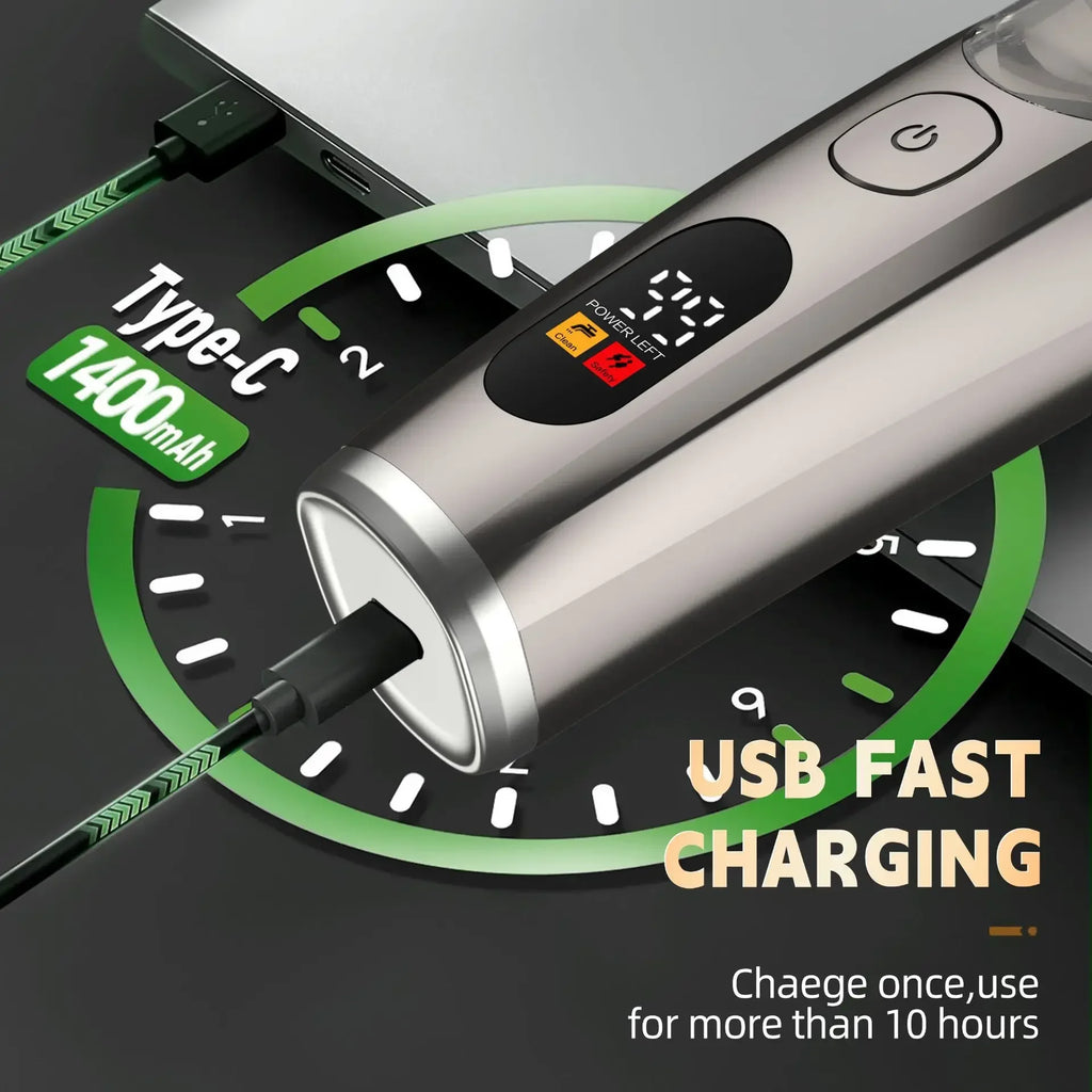 Vacuum Body Trimmer for Men, Adjustable Length with 2 Comb (1-20mm), Electric Vacuum Trimmer for Beard, Mustache, Stubble