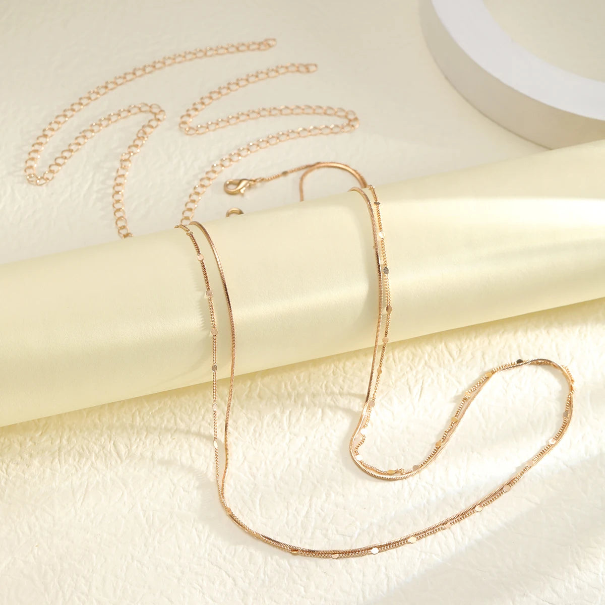 Double Layer Sequin Coin Waist Chain Belt Summer Boho  Beach Bikinis Simple Adjustable Body Jewelry Set for Women Gifts 2024 New