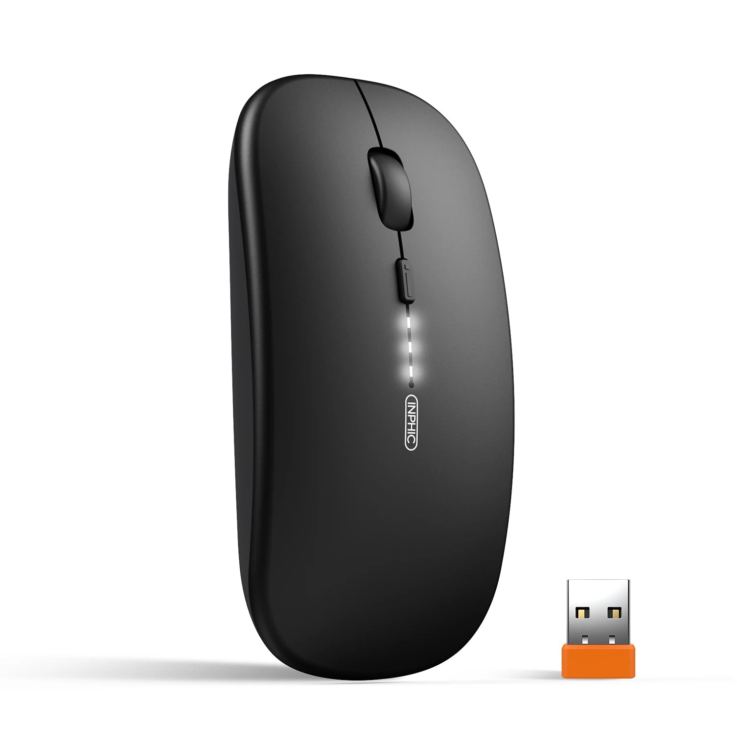 INPHIC M1P Rechargeable Wireless Mouse [Power Display Enhanced Edition] Office Light Sound Laptop Home 2.4G Ultra Thin Portable