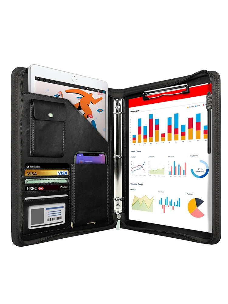 Multifunctional A4 Conference Folder Business Stationery Folder Leather Contract File FoldersTravel Document Folder NEWYES 2024