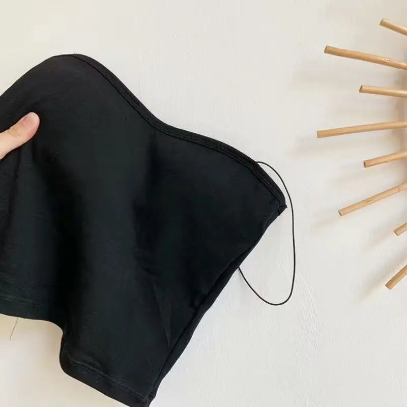 Women Vest Tops Summer Sleeveless Cotton Bustier With Pads Soft Elastic Wear-resistant Vest Crop Top Thin Seamless Bralette