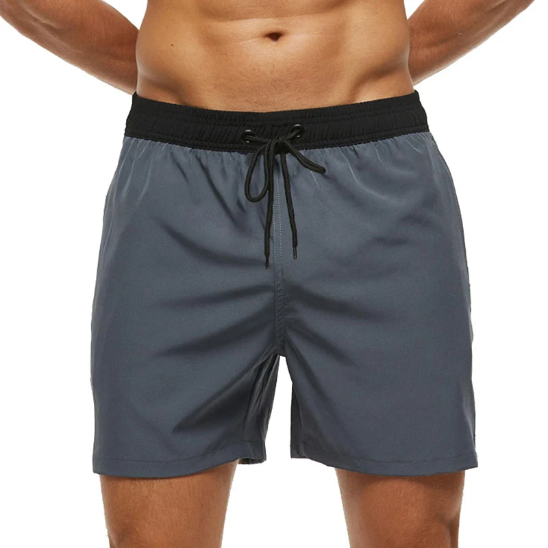 Escatch Brand 2025 Men's Stretch Swim Trunks Quick Dry Beach Shorts With Zipper Pockets and Mesh Lining