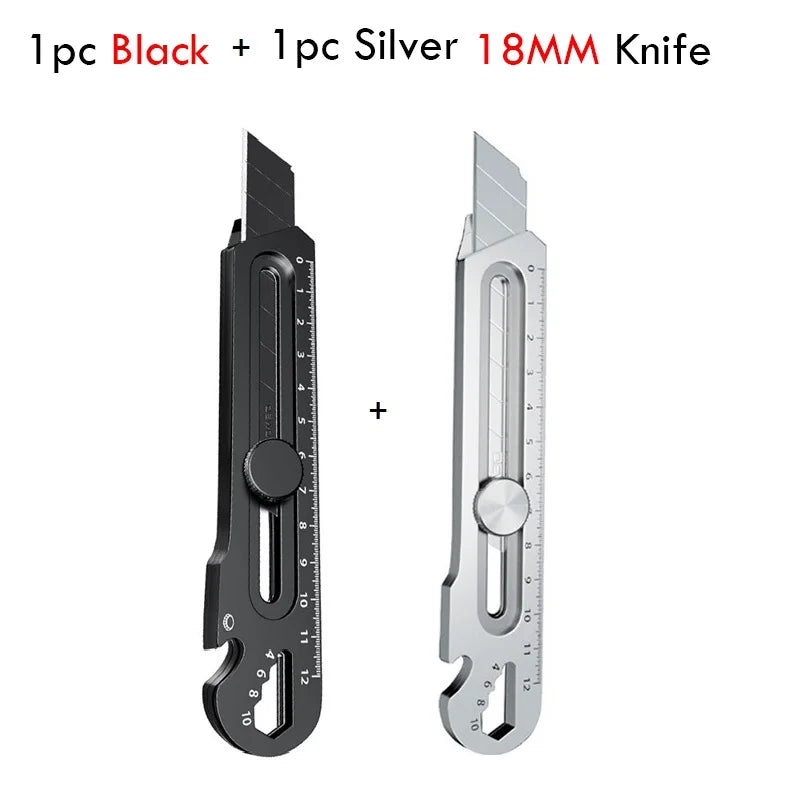 Multifunctional Utility Knife 6 in 1 Stainless Steel нож канцелярия Stationery All Purpose Cutter Bottle Tin Opener Screw Ruler