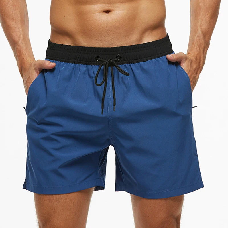 Escatch Brand 2025 Men's Stretch Swim Trunks Quick Dry Beach Shorts With Zipper Pockets and Mesh Lining