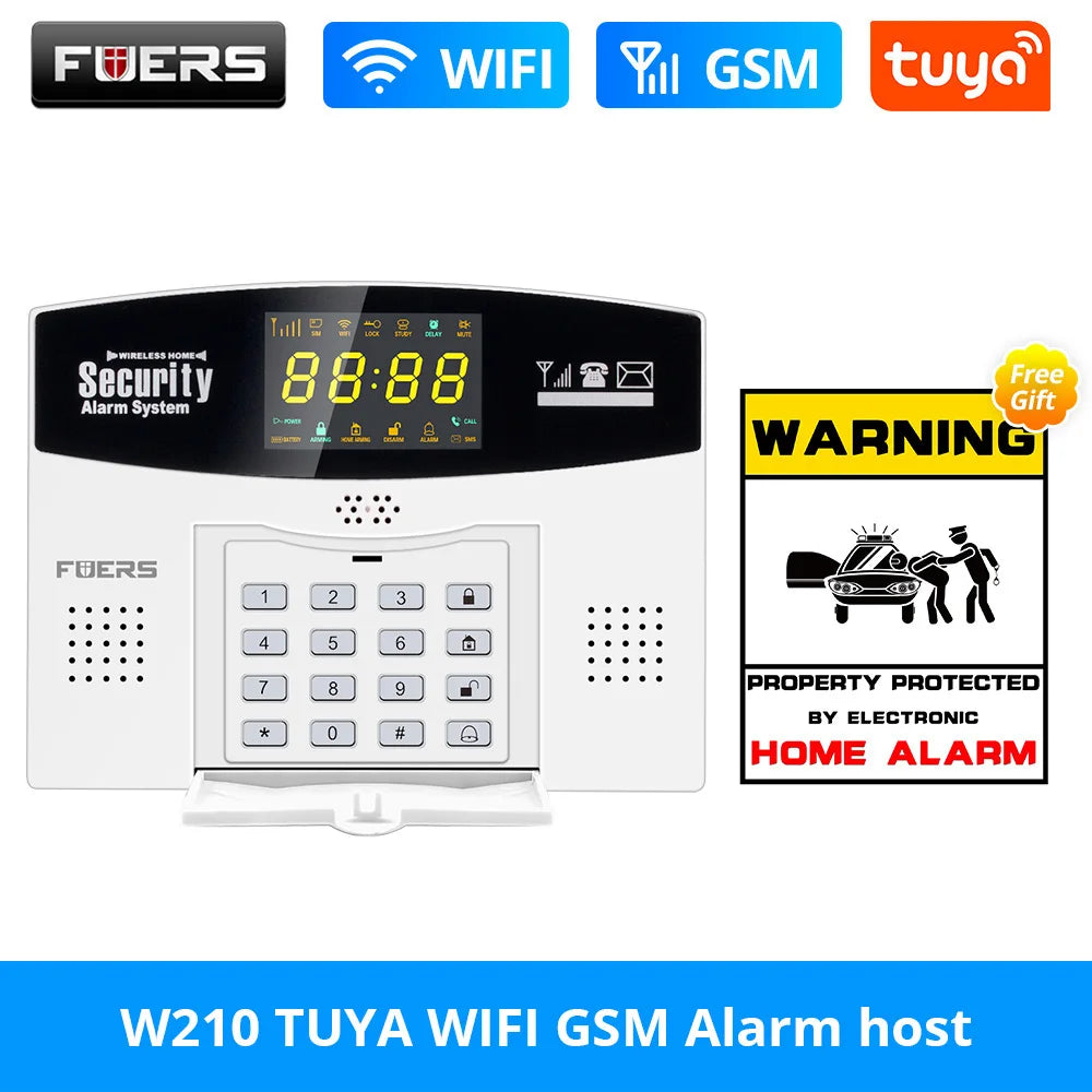 Fuers Tuya Smart WIFI 4G 2G GSM Alarm System Burglar Alarm 433MHZ Wireless Wired Security Zone Link Alexa Google Motion Sensor