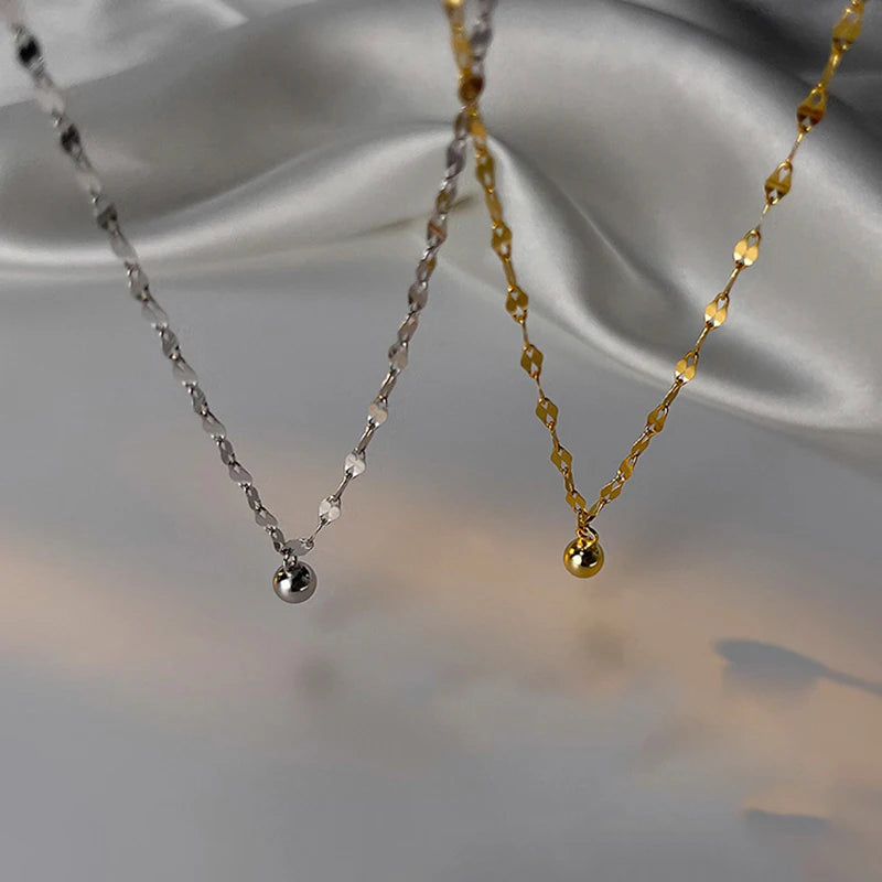 Minimalism Silver Color Beads Anklet for Women Summer Beach Simple Flat Chain Bracelet Barefoot Anklet Jewelry Daily Wear