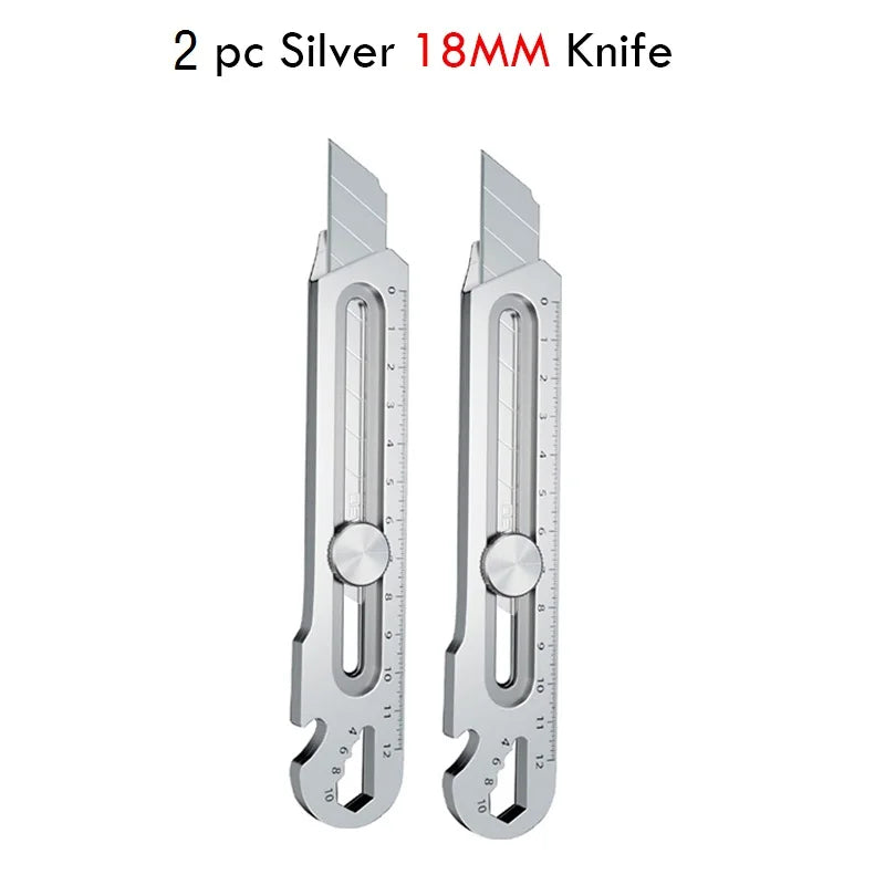 Multifunctional Utility Knife 6 in 1 Stainless Steel нож канцелярия Stationery All Purpose Cutter Bottle Tin Opener Screw Ruler