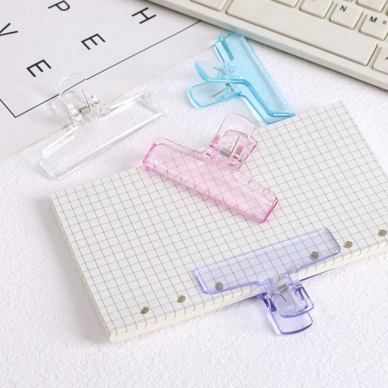 Ins Transparent Binder Clips Kawaii Paperclips File Documents Tickets Clips Bookmarks Index Page Holder Office Binding Supplies