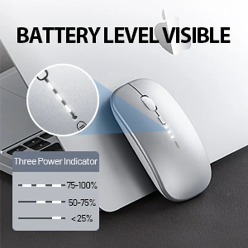 INPHIC M1P Rechargeable Wireless Mouse [Power Display Enhanced Edition] Office Light Sound Laptop Home 2.4G Ultra Thin Portable