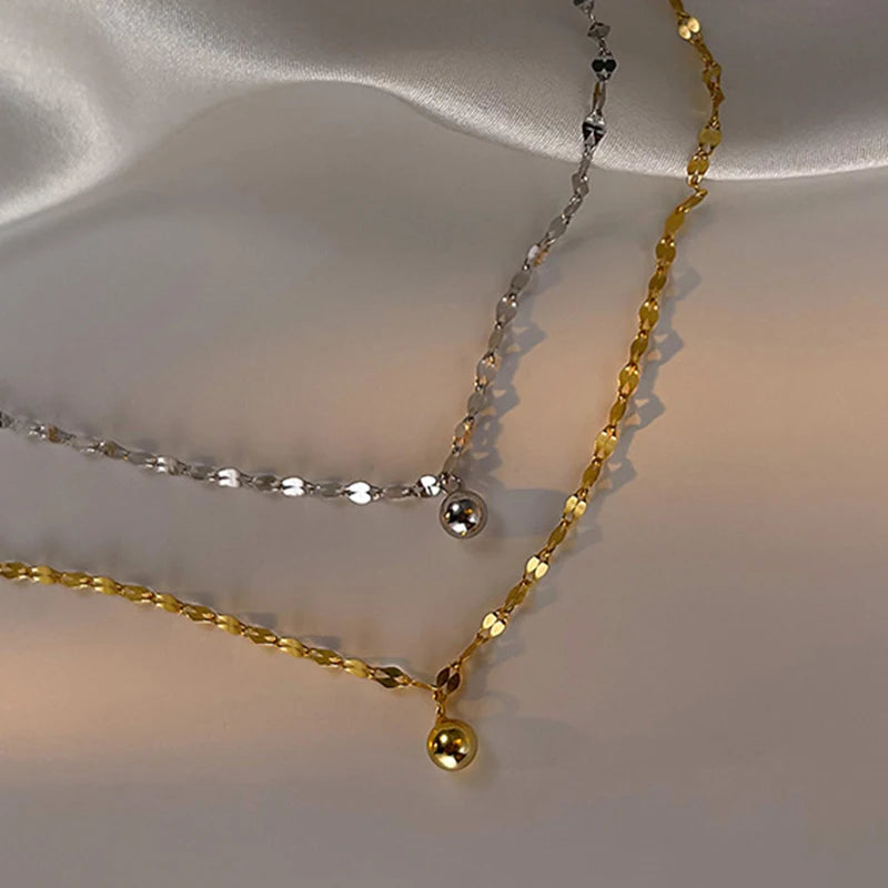 Minimalism Silver Color Beads Anklet for Women Summer Beach Simple Flat Chain Bracelet Barefoot Anklet Jewelry Daily Wear