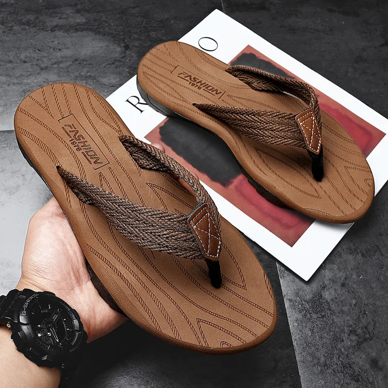 Home Flip Flops Fashion Men's Slippers Outdoor Sandals Summer Beach Shoes Size 39-46