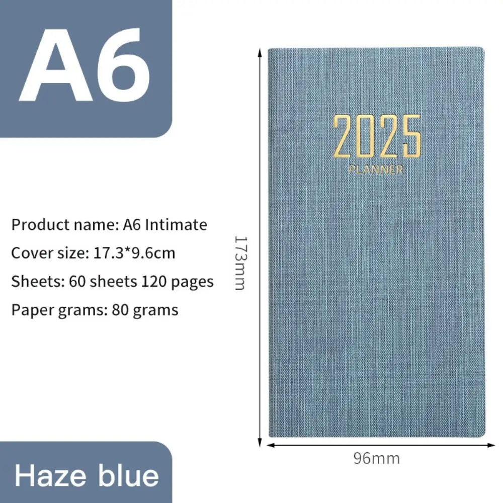 Minimalist A5 2025 Agenda Book with Calendar To Do List A5 Notebook Spanish Morandi Color 2025 Planner Notebook School Office