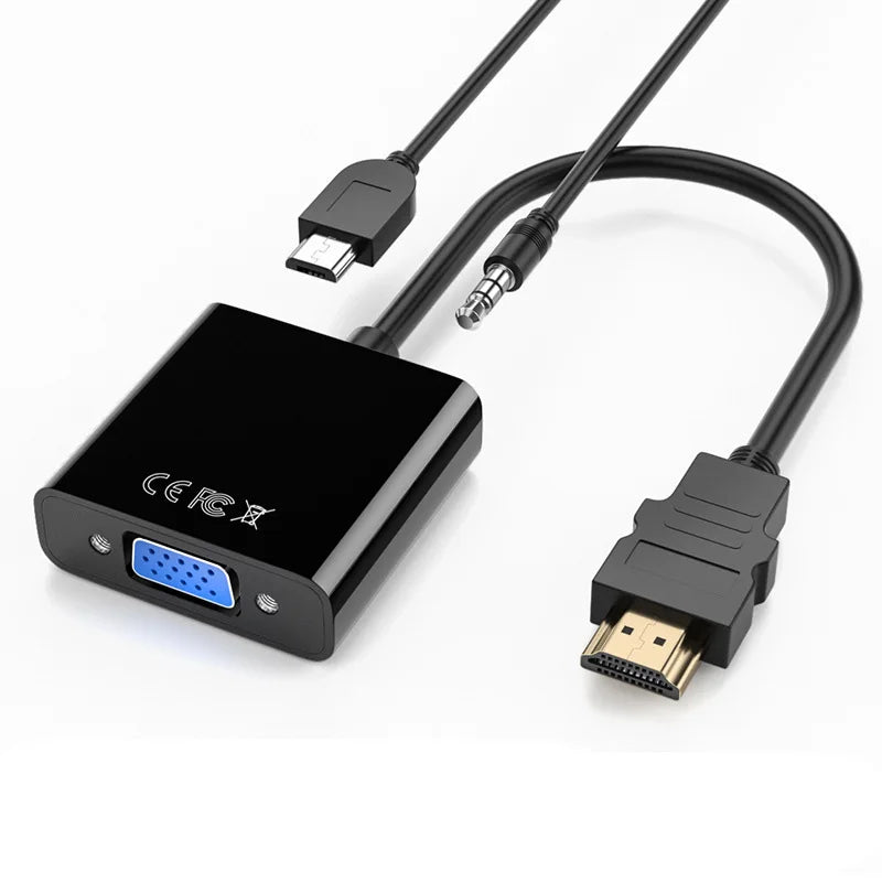HD 1080P HDMI-compatible To VGA Cable Converter HDMI-compatible Male To VGA Female Adapter for Tablet laptop PC TV