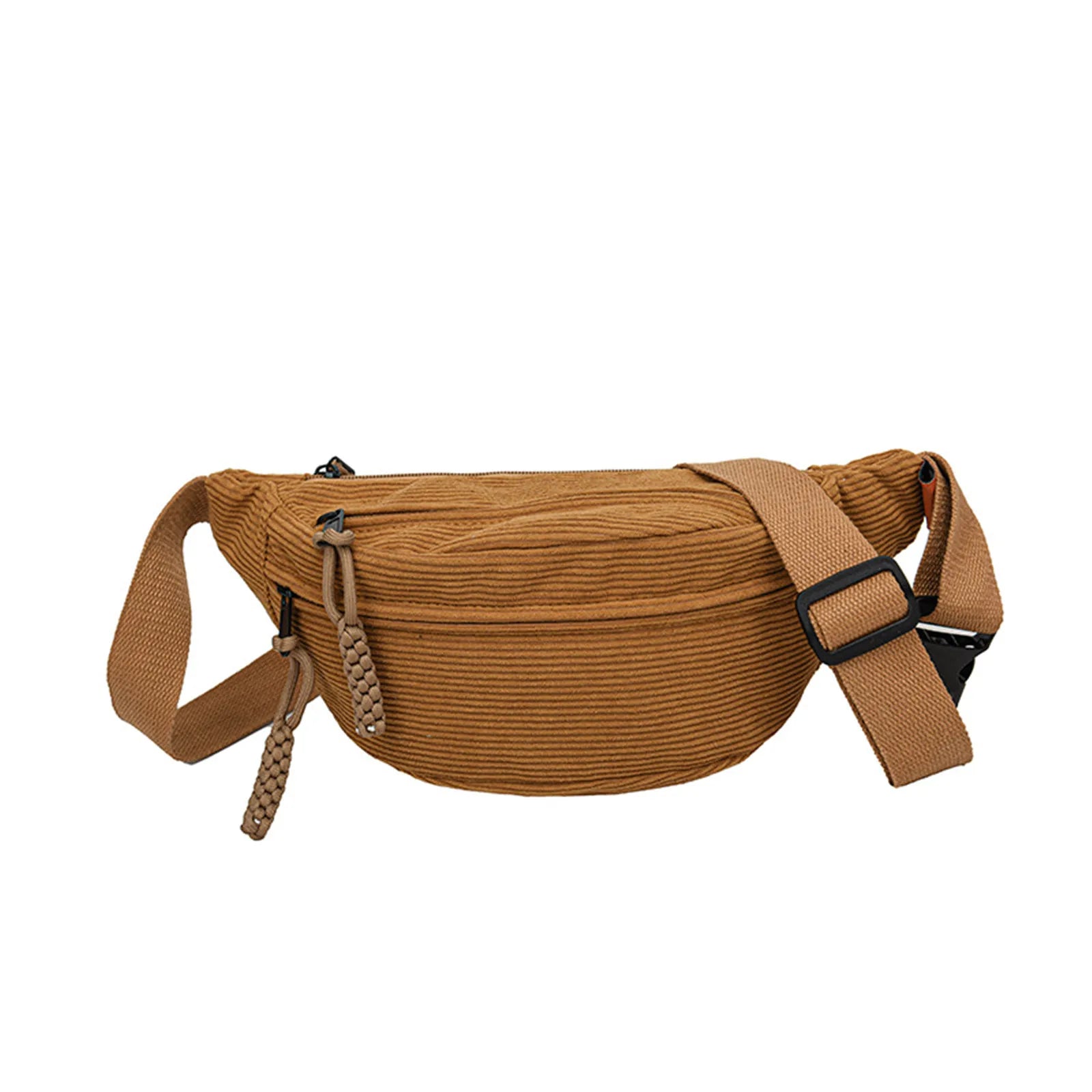New Casual Corduroy Belt Bags for Women Simple Fashion Fanny Pack Female Banana Waist Bag Hip Purse Shoulder Crossbody Chest Bag