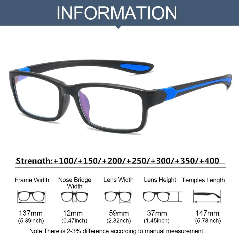 Ultralight TR90 Reading Glasses Blue Light Blocking Presbyopia Eyeglasses Men Hyperopia Optical Eyewear +1.0+1.5+2.0+2.5+3
