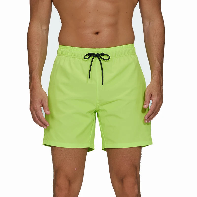 Escatch Brand 2025 Men's Stretch Swim Trunks Quick Dry Beach Shorts With Zipper Pockets and Mesh Lining