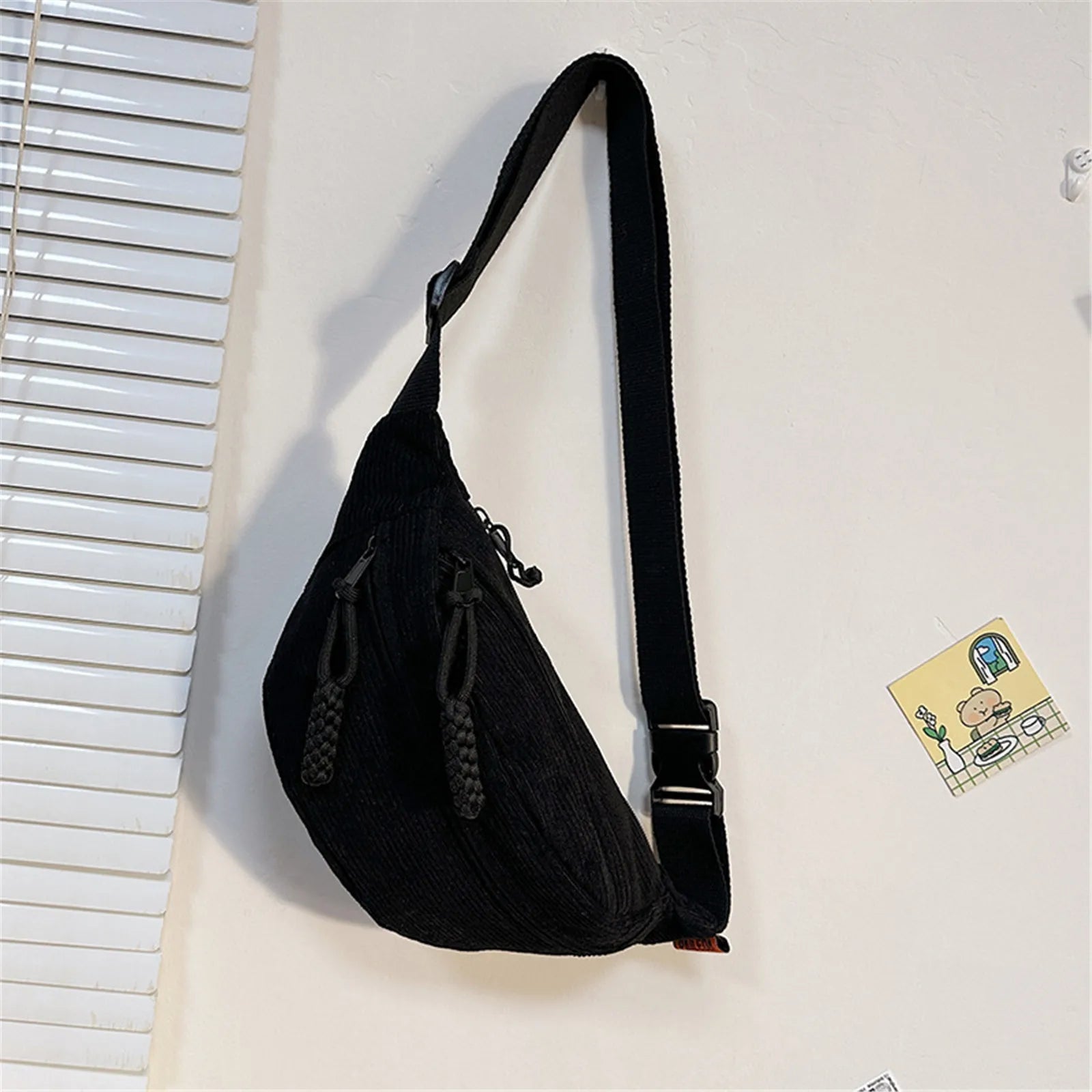 New Casual Corduroy Belt Bags for Women Simple Fashion Fanny Pack Female Banana Waist Bag Hip Purse Shoulder Crossbody Chest Bag