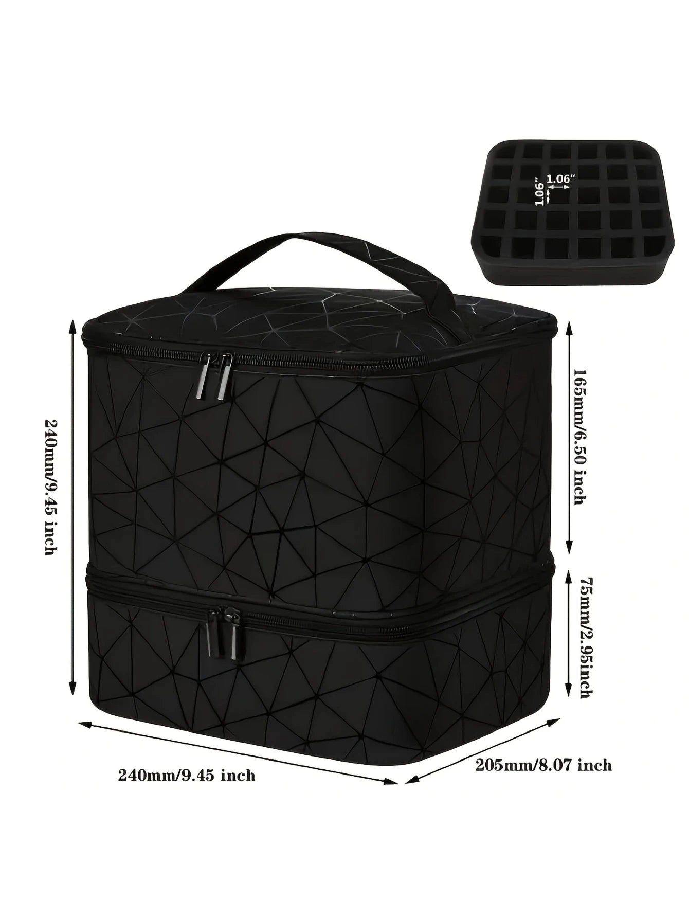 Women's Portable Double-layer Nail Polish Storage Bag Organizer Travel Essential Oil Storage Box Multi-function Storage Bag