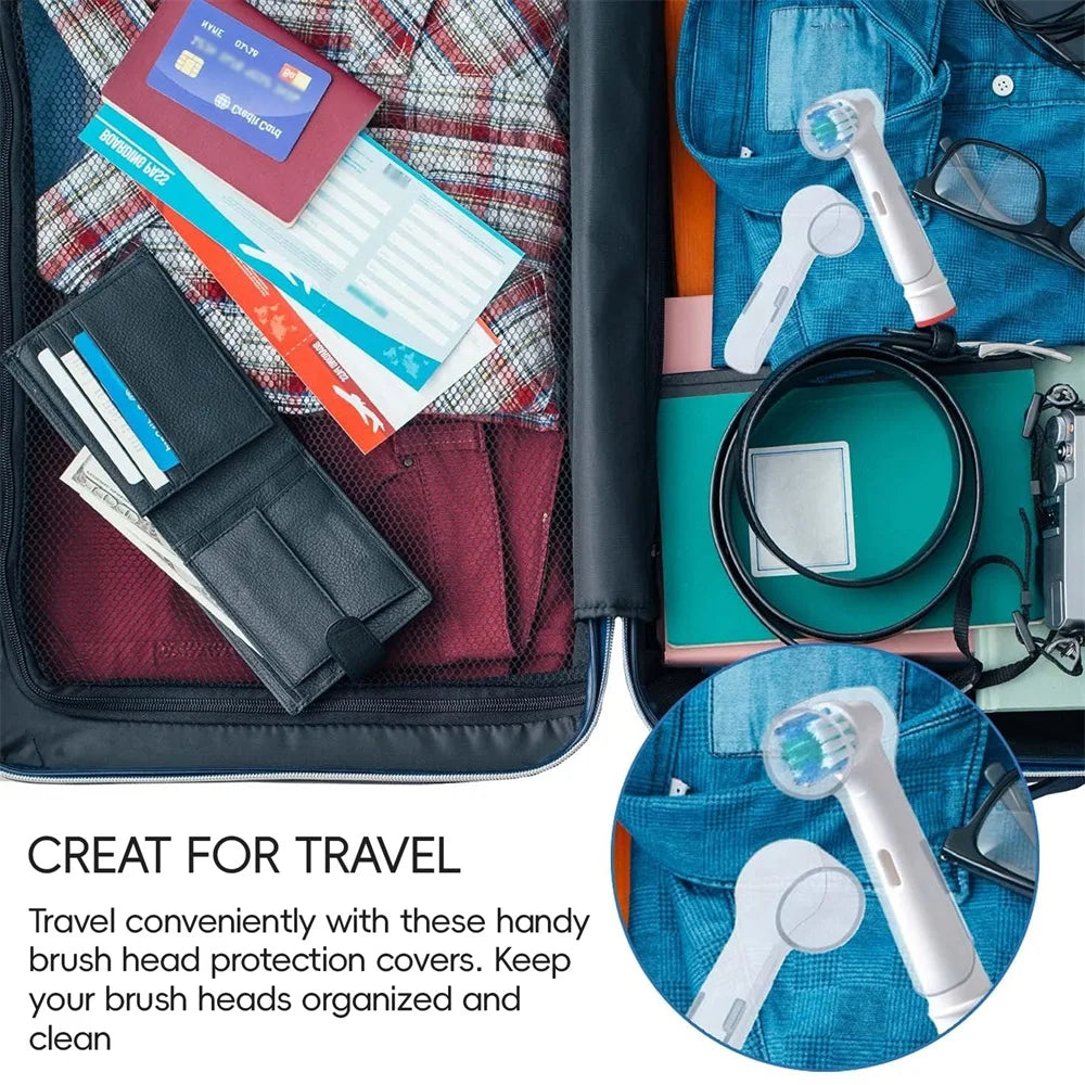 Toothbrush Dustproof Covers Caps Compatible with Braun Oral B Electric Toothbrush Round Replacement Brush Heads Series Protector