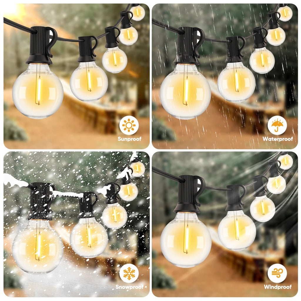 Shatterproof G40 Lights Garland 220V 110V Led String Light E12 Waterproof Connectable Outdoor Backyard Christmas Light Decor
