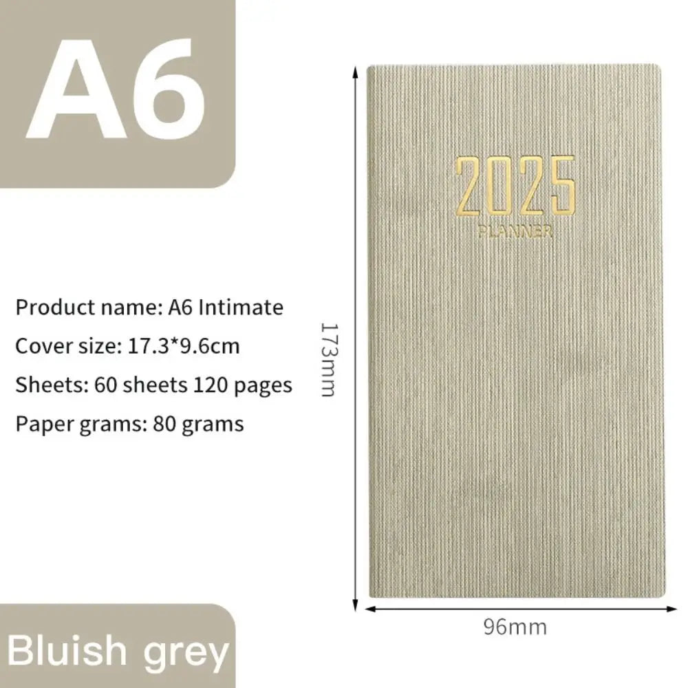 Minimalist A5 2025 Agenda Book with Calendar To Do List A5 Notebook Spanish Morandi Color 2025 Planner Notebook School Office