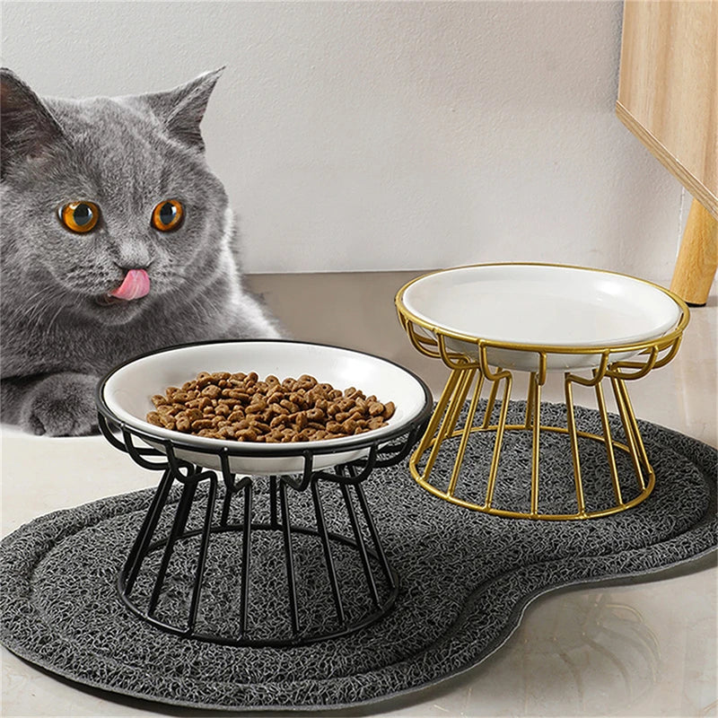 Pet Dog Ceramic Bowl Nordic Cats Bowl Tall Ceramic Cat Food Bowl Snack Canned Plate Anti-cervical Heightened bowl No Food Bowl